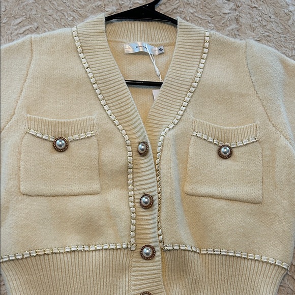Cream Cardigan with Pearl Buttons - Picture 12 of 15
